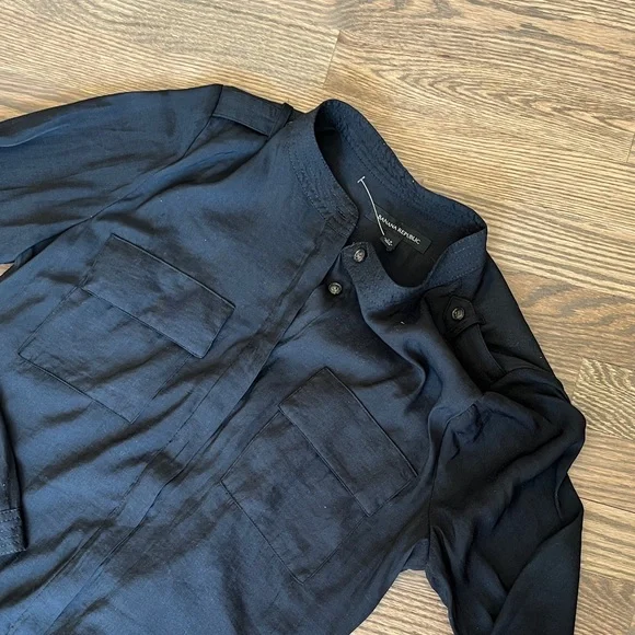 Banana Republic Black Long Sleeve shirt Maxi Dress - Picture 2 of 4